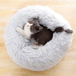 Super Cama Quente de Pelúcia Longa para Gatos e Cães