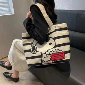 Bolsa de Lona Snoopy com Grande Capacidade para Estudantes e Mamães