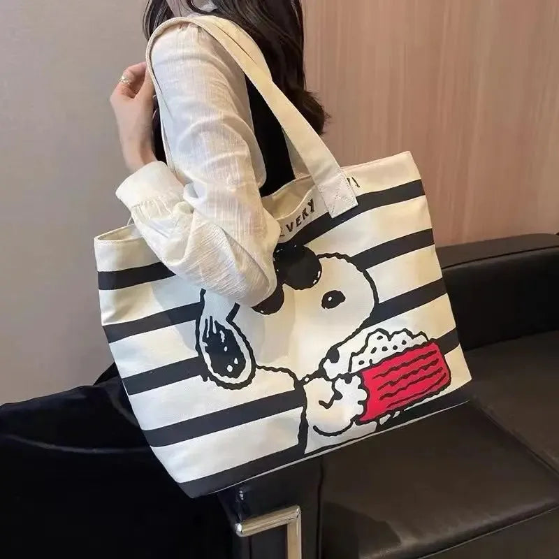 Bolsa de Lona Snoopy com Grande Capacidade para Estudantes e Mamães