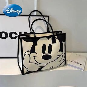 Bolsa Casual Grande de Lona Mickey Mouse para Mulheres - Versátil e Fashion