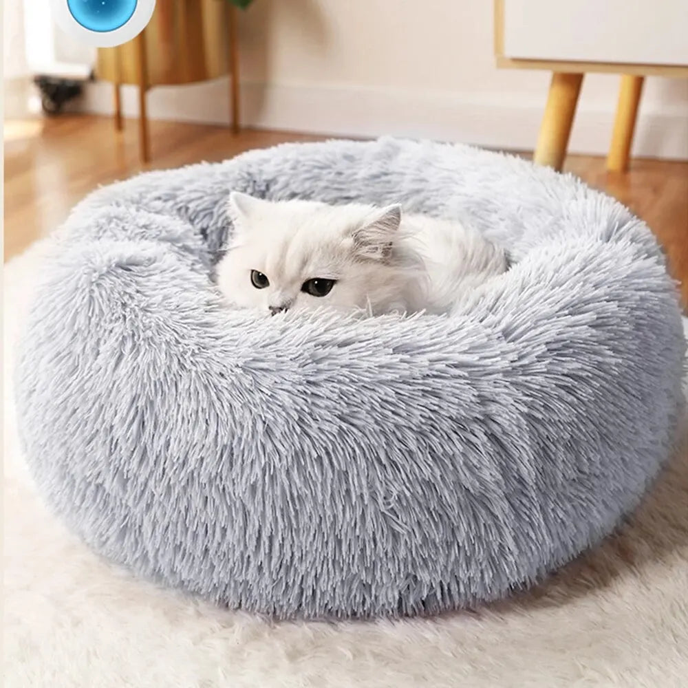 Super Cama Quente de Pelúcia Longa para Gatos e Cães